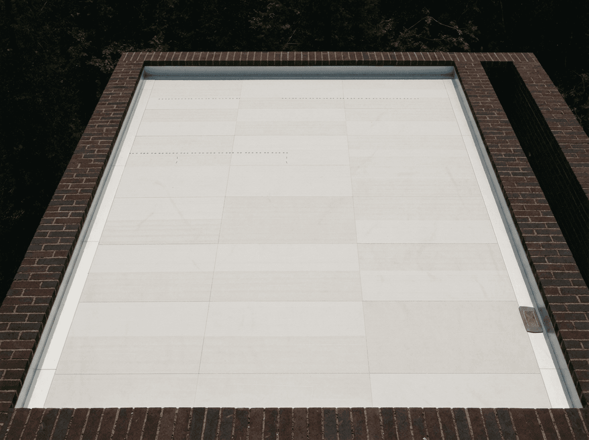 Finished white TPO membrane on a flat roof